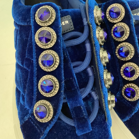 Womens Kurt Geiger London Liviah sneakers blue velevet crystal embellished Sz 6 - Picture 8 of 8